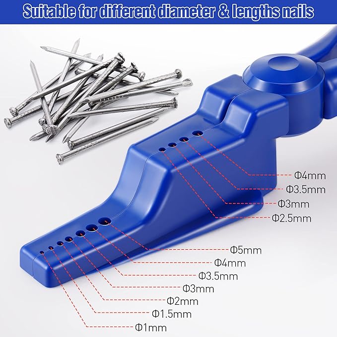 Dreyoo 2 Pcs Nail Holder for Hammering, Nail Holder Pliers for Hammer, Plastic Slip Joint Pliers Keep Fingers Safe, Basic Repair and Woodworking Tools