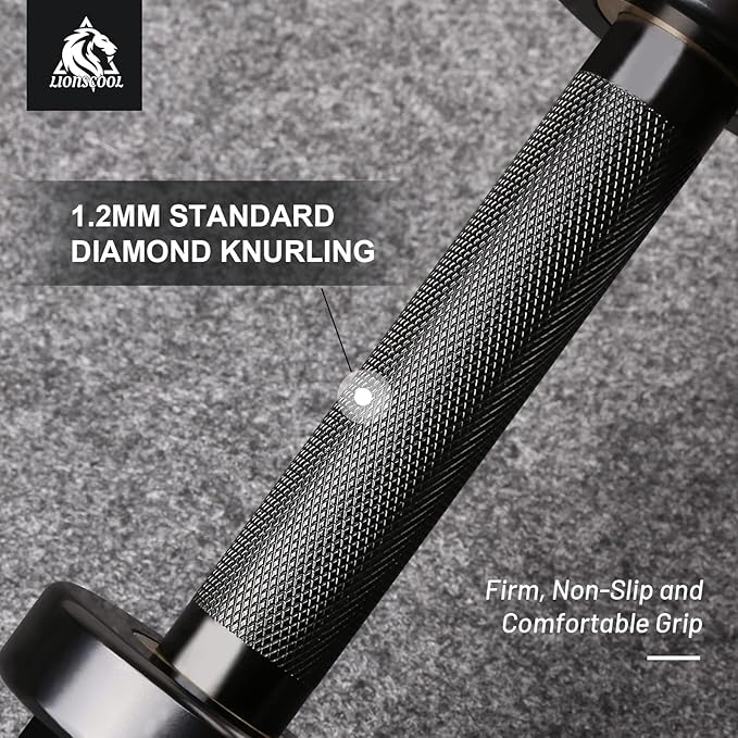 LIONSCOOL 16"/20” Loadable Dumbbells Pairs in Commercial Grade, Heavy Duty Olympic Dumbbell Bar/Handle for Strength Training, Compatible with 2’’ Standard Plates
