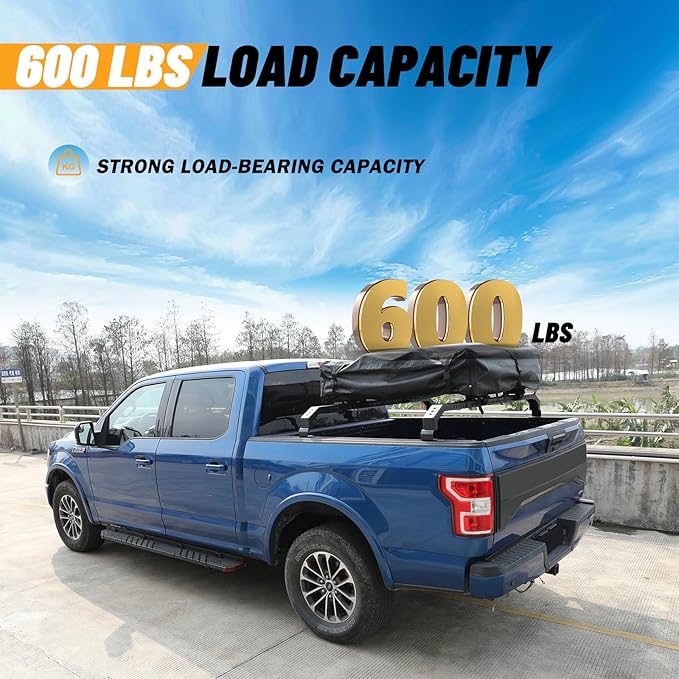 Universal Truck Bed Cross Bar for Full-Size and Mid-Size Trucks, Heavy-Duty Adjustable Cargo Support, Mounted on Inner Side of Truck Bed, Sold as Single Bar (Minimum 2 Bars Required for Use)