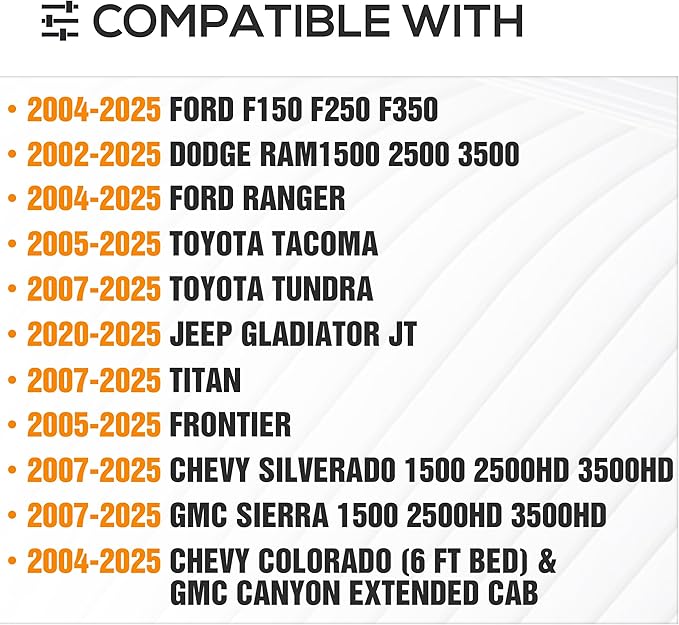 Adjustable 11-13" High Bed Racks Truck Cargo Carrier Compatible with Tacoma/Ram 1500/ Tundra/Silverado & Sierra 1500/ F150/ Gladiator JT/Titan/Frontier/Canyon/Ranger