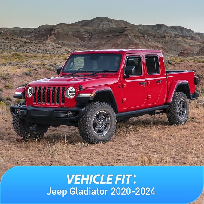 Nilight in Channel Rain Guards for Gladiator 2020 2021 2022 2023 Window Deflectors, Vent Window Visors-4PCS