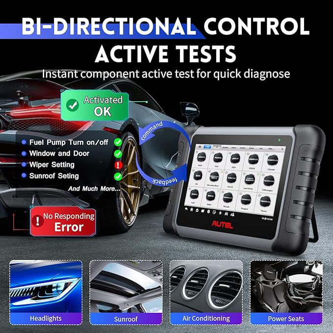 Autel MaxiCOM MK808Z Diagnostic Scan Tool - Android 11 Based Bi-Directional Control, Upgraded Ver. of MK808/MX808, All System Diagnosis, FCA Auto Auth, Oil Reset(Original)