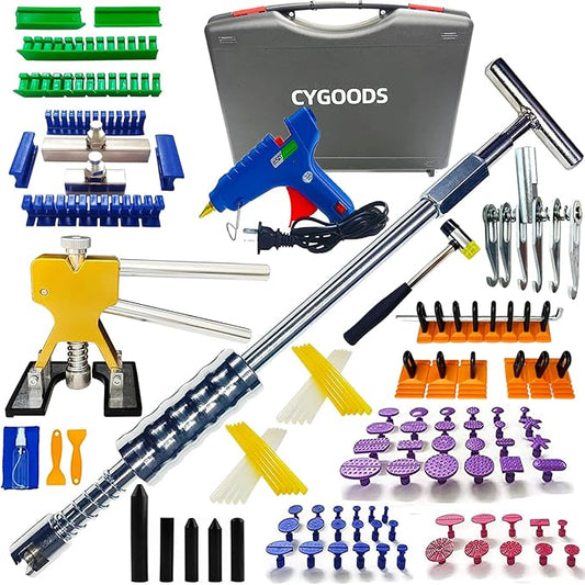 M16 Big Size Slide Puller Gold Lifter Toools Kit,Auto Dent Puller Kit,Car Bodywork Door Dings Remover,Paintless Large & Small Ding Hail Dent Removal Tools with Toolbox (XBLG100)