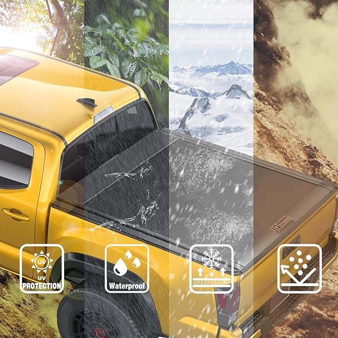 Retractable Truck Bed Tonneau Cover for 2016 2017 2018 2019 2020 2021 2022 2023 2024 2025 Toyota Tacoma (5'/60") Truck Bed Cover Key Lock