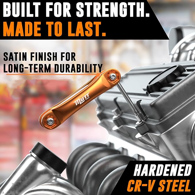 Mutt Tools Tamper Proof Star Wrench Set – Folding Security Torx Set with Hole in Middle – For Regular and Security Torx Key Screws, Tamper Resistant Star Key Wrench