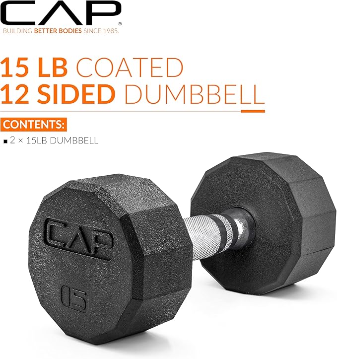 CAP Barbell Coated Dumbbell Weight | Multiple Options Pairs & Sets