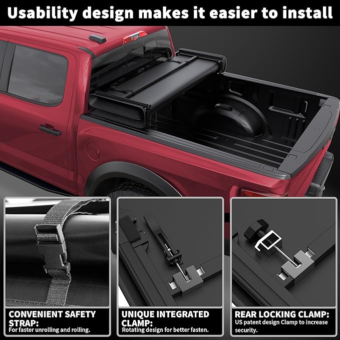 Soft Tri Fold Truck Bed Tonneau Cover Compatible for 2019-2024 2025Chevy Silverado/GMC Sierra 1500 Fleetside New Body Style 3-Fold 5.8FT 69.3Inch