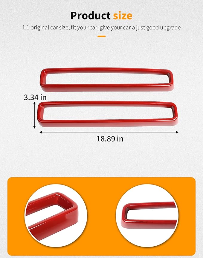 Hoolcar Front Grille Radiator Grille Insert Cover Grillwork Trim Compatible with Dodge Challenger 2015-2025+, Exterior Accessories, Red, 2pcs