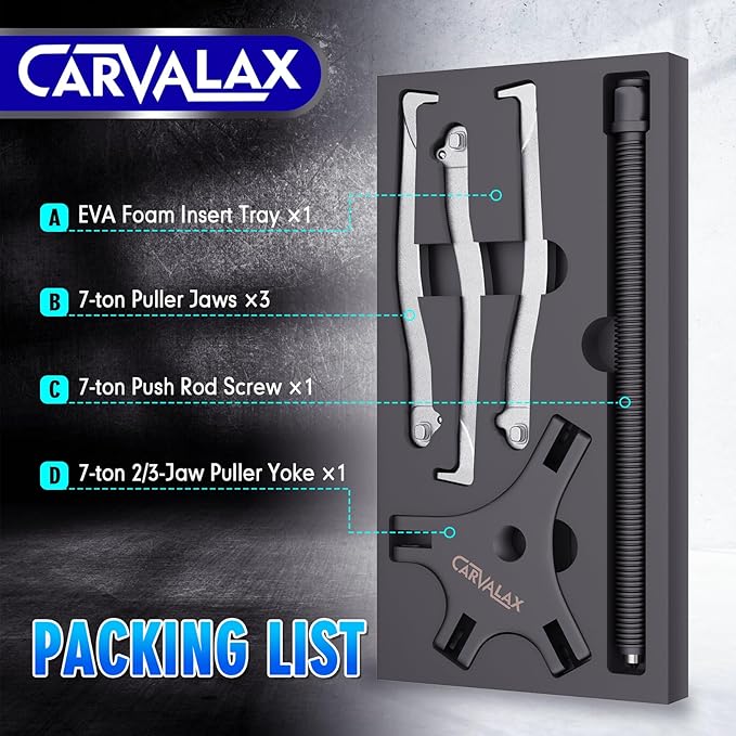 Gear Puller 7 Ton, Heavy Duty CR-V Steel 2 & 3 Reversible Jaw Bearing/Pulley Puller – Professional Automotive & Industrial Tool for Mechanics, DIYers