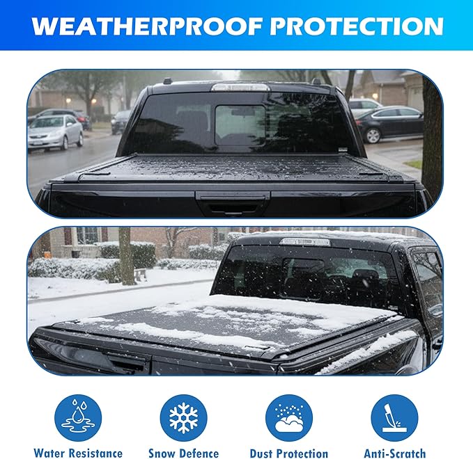 Aluminum Retractable Tonneau Cover Fits 2015-2026 Ford F-150 6'5" Bed (78.9")