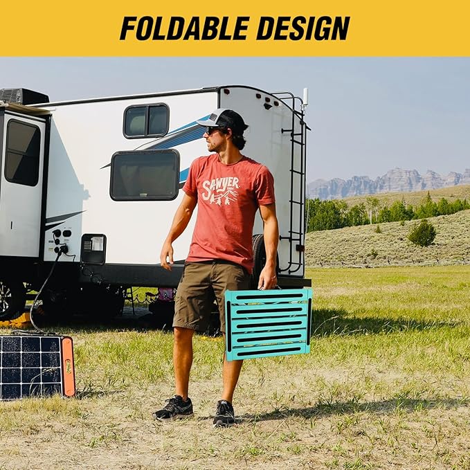 Nilight RV Step Stool Aluminum Folding Platform Steps 19x14.5 RV Steps 4 Levels Adjustable Heavy Duty Step Stool with Anti-Slip Surface Rubber Feet Portable Handle 500lb for Camper Trailer,Mint Green