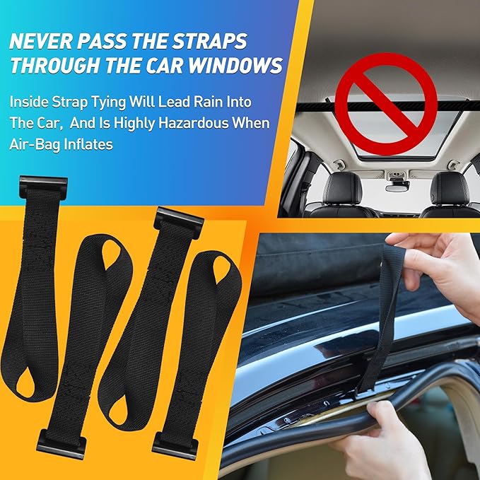 WILDROAD Rooftop Cargo Carrier - 25 Cubic Feet, 600D Ultra Anti-Tear Fabric, Waterproof Car Roof Bag with Soft-Shell, Anti-Slip Mat and 6 Door Hooks - Fits Cars with/Without Racks