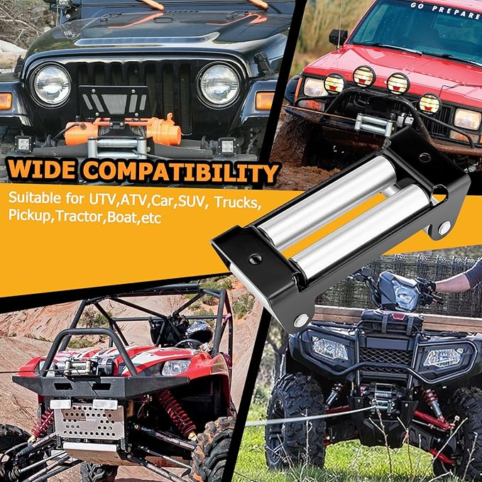 WeiSen 10" Winch Roller Fairlead Cable Guide fit ATV UTV 8000-17500 LBS Winches