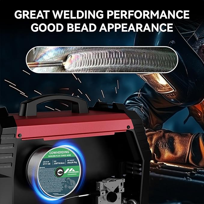 Mig Welding Wire, Flux Core Wire .030" E71T-GS 2-Pound Gas Solid Carbon Steel Low Splatter Mig Welding Wire Solid Wire for Mild Stee, High Feedability Strong ABS Plastic Spool Welding Wire