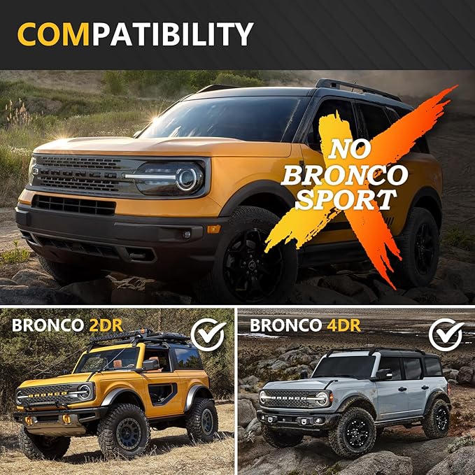 Tow Hitch 2 Inch, for Ford Bronco Tow Hitch Trailer Kit Compatible for 2021-2025 Ford Bronco 2 Door & 4 Door Hitch Receiver with Cover, Rear Bumper Towing Hook Combo (Exclude Bronco Sport)