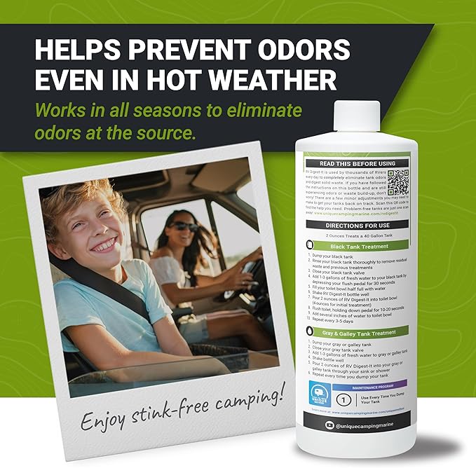 Unique RV Digest-It RV Toilet Treatment - Eliminates Odors at the Source and Liquifies Waste - 16 Uses Per Bottle (32 oz)