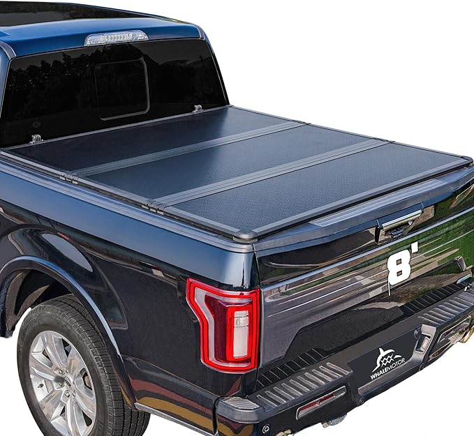 Hard Folding Truck Bed Tonneau Cover Compatiable with Tundra 2014-2021 8 ft Long Box, Tri Fold Style