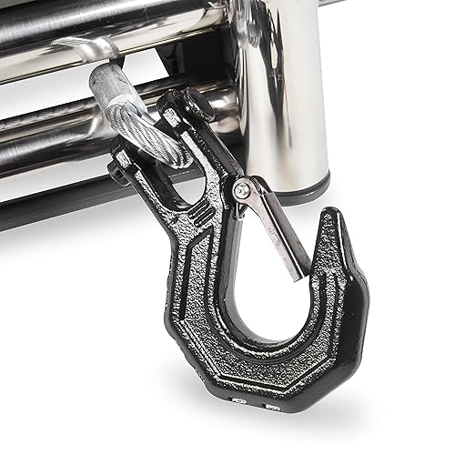 Warrior Winches Samurai 8000 lbs 12V Electric Winch with Steel Cable - Powerful Electric Winch for Trucks - 8000 lbs Load Capacity - Wireless Remote Included