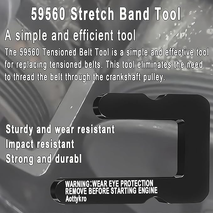 59560 Stretch Belt Tool for GM 5.3.L, 6.2L & 6.6L Gas Engines, Suitable for Main Drive Pulleys,A/C Pulley,Double Sided Design