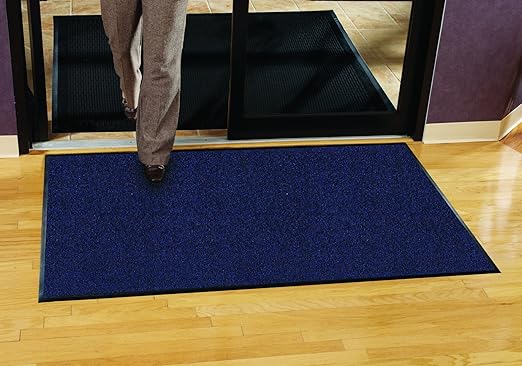 Guardian Floor Protection 94031220 Platinum Series Indoor Wiper Floor Mat, Rubber with Nylon Carpet, 3' Length, 12' Width, Blue