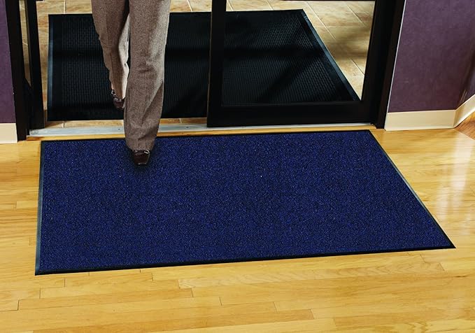 Guardian 94031820 Platinum Series Indoor Wiper Floor Mat, Rubber with Nylon Carpet, 3'x18', Blue