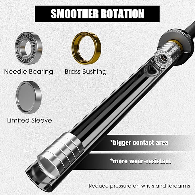 Mikolo 7ft Olympic Barbell, Barbell for Weightlifting and Powerlifting 45lb, Olympic Bar for 1500lbs Capacity, Weight Bar Fit 2” Standard Weights