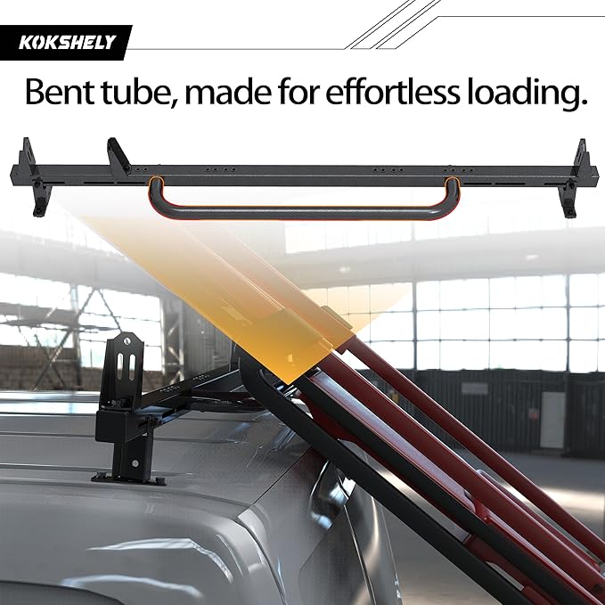 Universal 2 Bars Roof Ladder Rack 600 LBS Capacity Utility Adjustable Cross Bar with Stopper for Van Without Rain Gutter Fit for Kayak Canoe Ladder Lumber Pipes Cargo Carrier Accessories