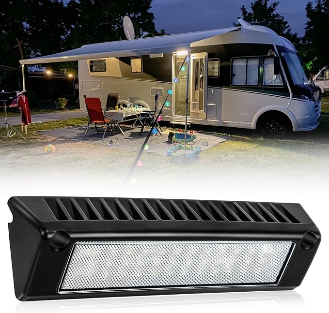 ‌SUPAREE RV Outdoor Lights 12V Exterior Light for Camper, Waterproof LED Porch Light 9" 32W 2000LM 6000K, Outside Lights for RV Trailer Truck Boat
