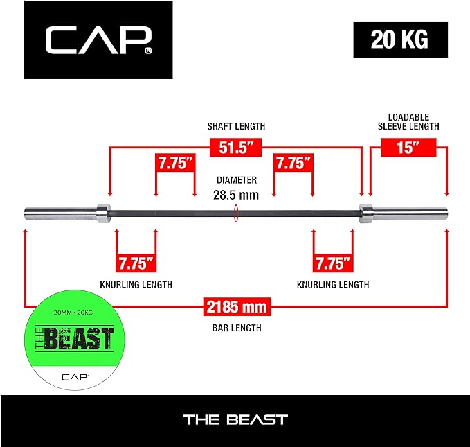 CAP Barbell 7-Foot Olympic Barbell Pro Series | Olympic & Power Bar Options