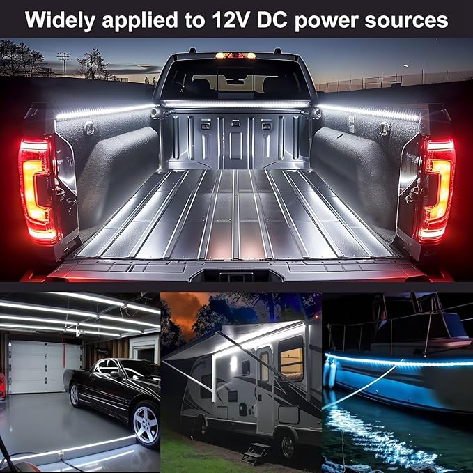 Truck Bed Lights LED Strip 3Pcs 60Inch, Cool Pickup Truck Bed Accessories Kit, Waterproof 12V 270 LED Lighting Strip for Pickup Camper Van SUV RV Boat