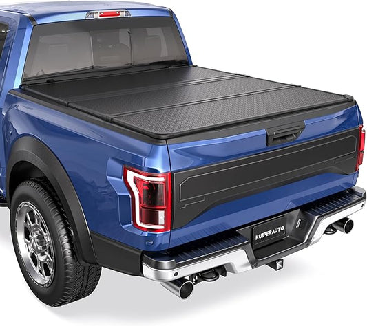 Fiberglass Tri Hard Truck Bed Compatible for 2004-2008 Ford F150 Styleside (Not for Flareside) 6.5 FT Bed On Top 76.3 inch Tonneau Cover