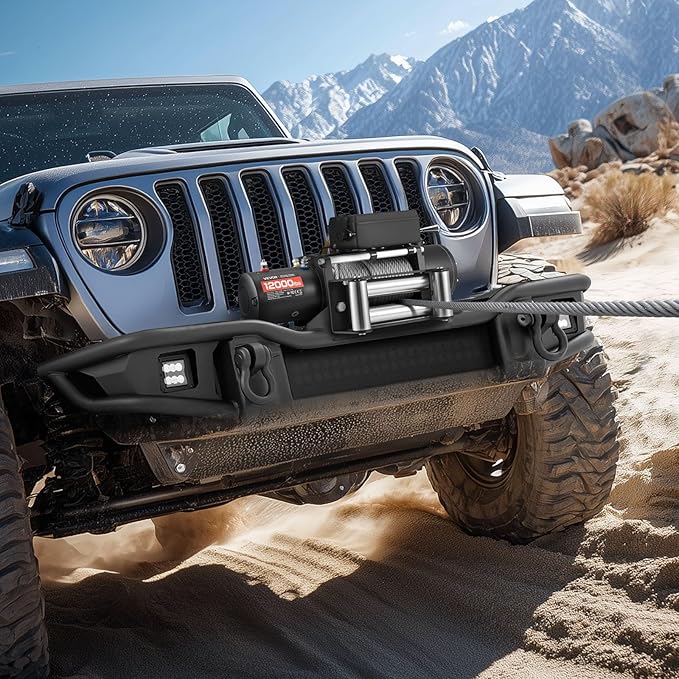 VEVOR Electric Winch, 12000 lbs Load Capacity, 12V DC Truck Winch with Φ0.36 in x 80 ft Steel Rope, Wireless & Wired Remote Control, IP55 Waterproof for Towing SUV Jeep Trailer Boat Off-Road Vehicle