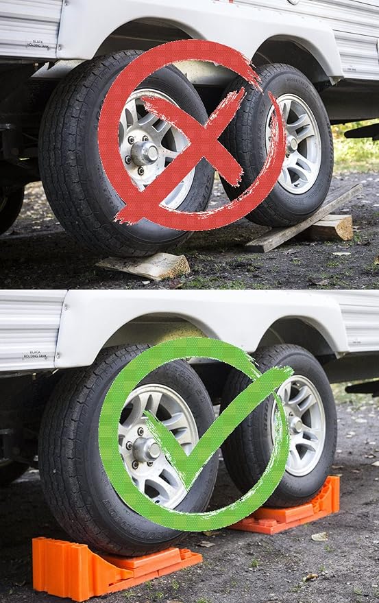 Tri-Lynx Lynx Levelers RV/Trailer/Motorhome/Vanlife interlocking Leveling Blocks with Nylon Storage Bag for most Leveling and Stabilizing functions. 10 Pack, Orange, 00015, Made in USA.