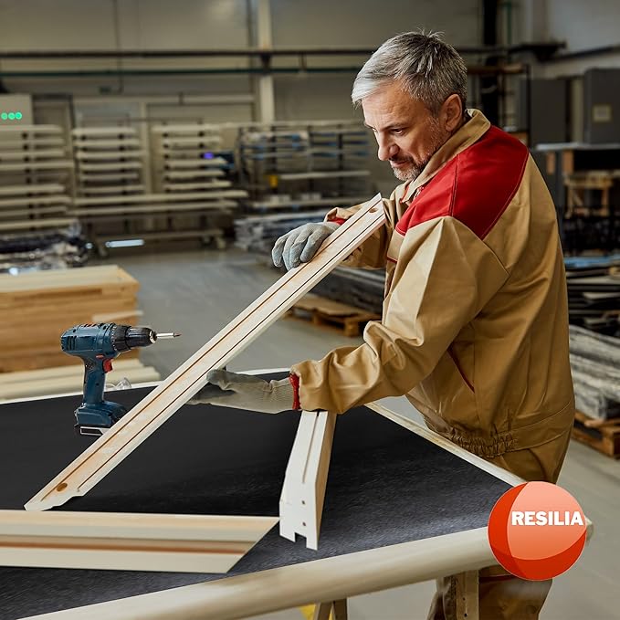 RESILIA Work Bench Mat - 24" X 96" X 0.06" Scratch-Resistant PVC Mats - Protect Your Workbench, Table, or Tool Station from Painting, Woodworking, Crafting, Building, & More, Black, Made in USA