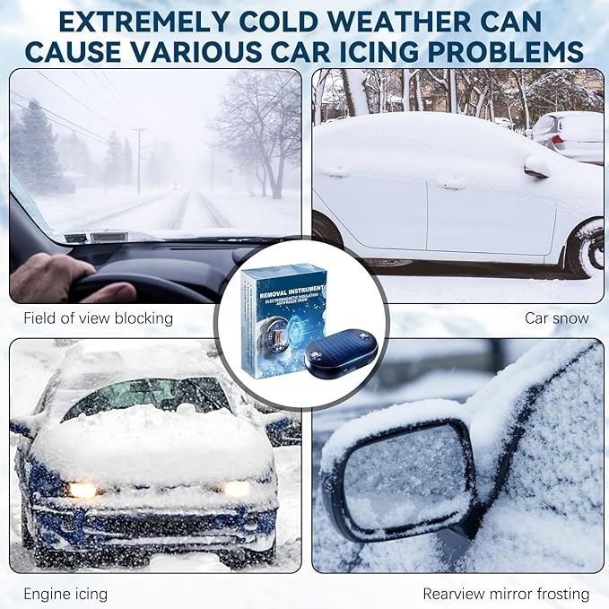 Anti-Freeze Electromagnetic Car Snow Removal Device,Solar Electromagnetic Car Snow Removal Device,Automotive Electromagnetic Snow Removal Tool Car Defroster（3Pcs）