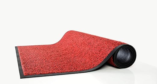 Guardian Platinum Series Indoor Wiper Floor Mat, Rubber with Nylon Carpet, 3'x10', Red