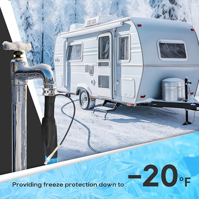 RVGUARD Heated Water Hose 50FT for RV, -20 ℉ Freeze Protection Heated Water Hose with Energy-Saving Thermostat, Lead and BPA Free for RV/Home/Garden