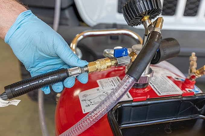 Lincoln 3637 25 Gallon Pneumatic Portable Self-evacuating Fluid Evacuator, Compressed Air-operated Venturi, Built-in regulator, Tool Tray, Tank-mounted Clip, 4) Flexible and 2) Rigid Dipstick Wands