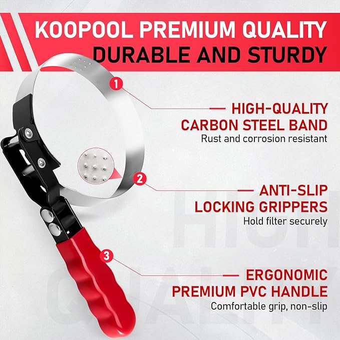 Oil Filter Wrench Set, 8 Piece Adjustable Oil Filter Pliers 2-3/4" to 5-1/4", 9" & 12" Universal Oil Filter Removal Tool with 1/2" to 3/8" Adapter, Organized in Storage Case (8-Piece Set)