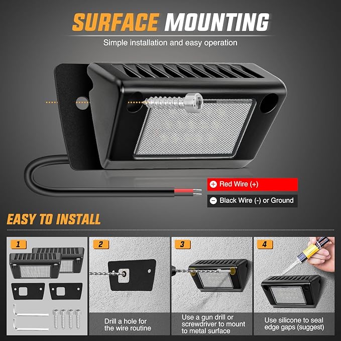 Nilight RV Exterior Light 2PCS 5 Inch Porch Lights White Beam 12V 24V LED Scene Cargo Lighting Black Aluminum Housing for RVs Trailers Travel Campers 5th Wheels Motorhome SUV Truck