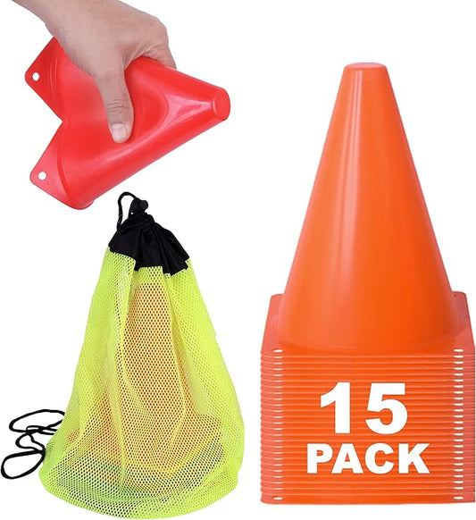Cones for Sports Training, 7 Inches Tall & Visible, Durable and Easy to Handle Sports Cones, Ideal for All Kinds of Training Cones Activities and Field Practice Sport