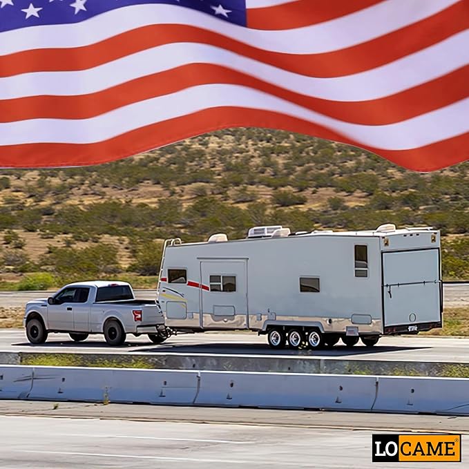 LOCAME Adjustable Trailer Hitch, Fits 2-Inch Receiver Only, 8-Inch Drop/Rise Aluminum Drop Hitch,12,500 LBS GTW-Tow Hitch for Heavy Duty Truck with Double Stainless Steel Locks, Red, LC0014