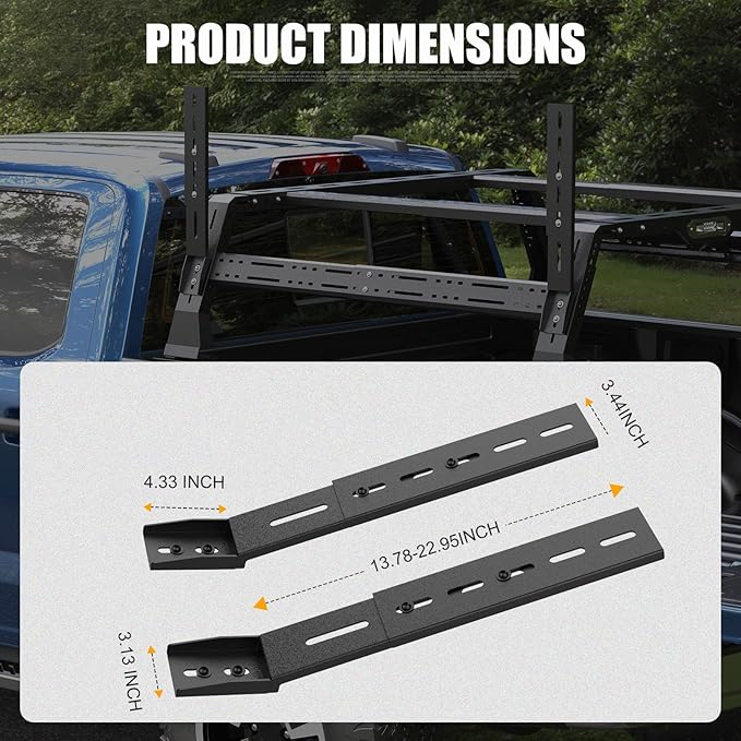 Universal Overland Truck Bed Rack Mounting Brackets for Ford F-Series, for Ram 1500/2500/3500, for Tacoma, for Frontier, for Gladiator JT,for Ranger, for Colorado & Canyon, Silverado & GMC Serria