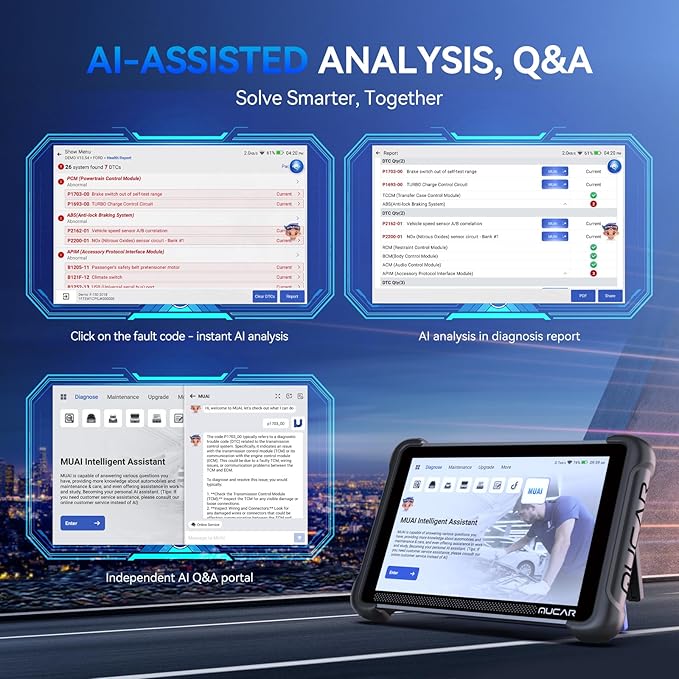 MUCAR 892BT AI-Assisted Bidirectional Scan Tool, Full System OBD2 Scanner, Bi-Directional OBD2 Scanner Diagnostic Tool,ECU Coding, 35 Services, FCA Autoauth, CANFD and DOIP, Free Lifetime Upgrade