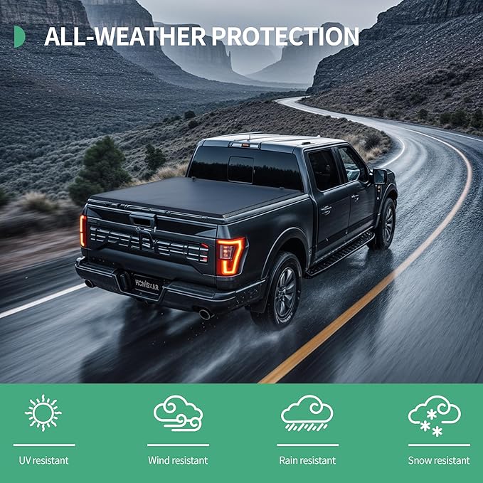 Soft Roll-Up Tonneau Cover Fit for Dodge Ram 1500 2019-2025 (Only for New Body), Fleetside 5.7 Ft Bed (No Ram Box)