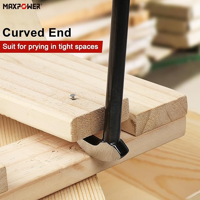 MAXPOWER 3 PCS Rolling Head Pry Bar Set 6 Inch 12 Inch 16 Inch