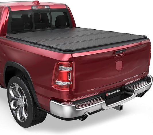 Hard Quad Hinged Aluminum Truck Bed Tonneau Cover Compatible for 2009-2025 Dodge Ram 1500 Fleetside Without Ram Box 5.7FT 67.4Inch