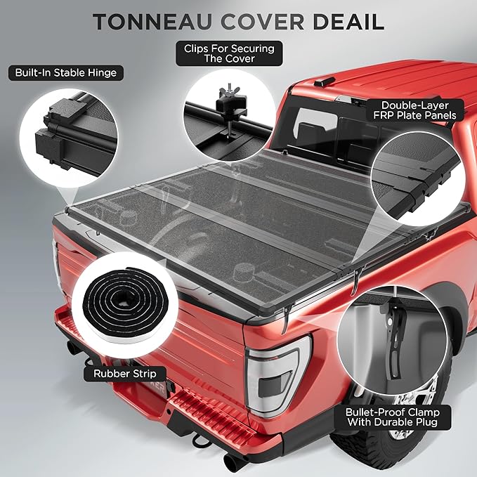 Hard Tri Fold Truck Bed Tonneau Cover Compatible with 2015-2025 Ford F150 5'5"Bed (66") with OE Track System