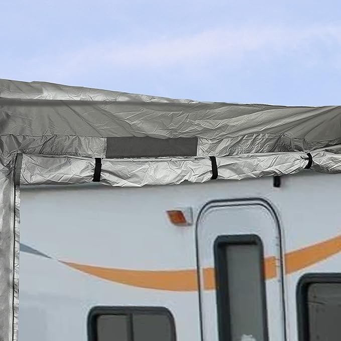 SavvyCraft Heavy Duty 5th Wheel RV Travel Trailer Camper Cover Fits 29'-33'L with Zipper Access