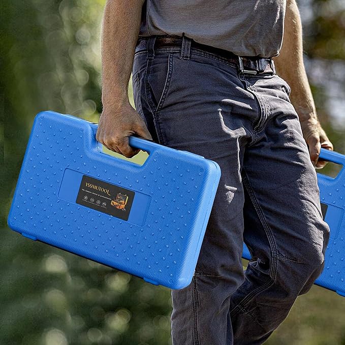 Valve Spring Compressor | 10 Piece Spring Clamp Tool Kit with C Clamp, Collet Pusher Adapters, Extension Rods, and Lever for Car, Motorcycle, ATV, and Small Engine Repairs (Blue)